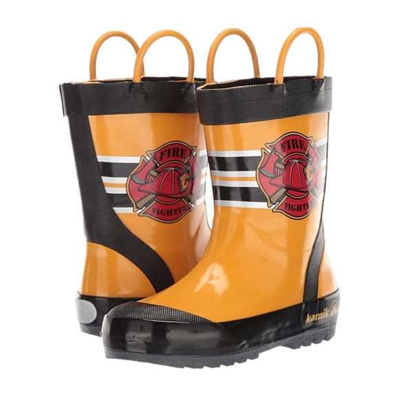 KAMIK Toddler Fireman Slip-On NWTs Yellow Little Kids Rain Boots - Picture 6 of 6